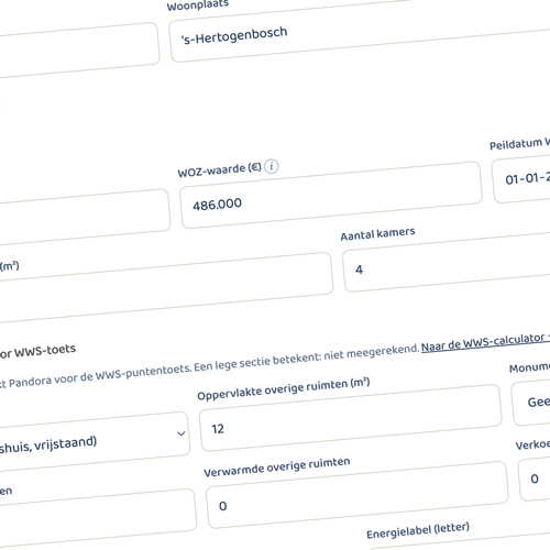 WOZ-waarde automatisch ingevuld